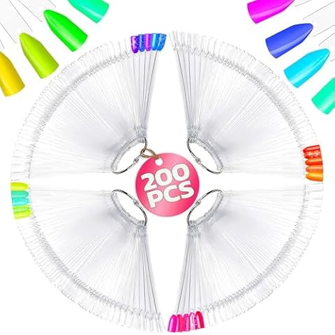 200 Pcs Clear Nail Swatch Sticks Nail Polish - Nail Swatches for Gel Polish Christmas Nail Polish Swatch Stick Nail Sample Sticks Nail Color Swatches - Nail Polish Sample Sticks Nail Sample Swatches Cover