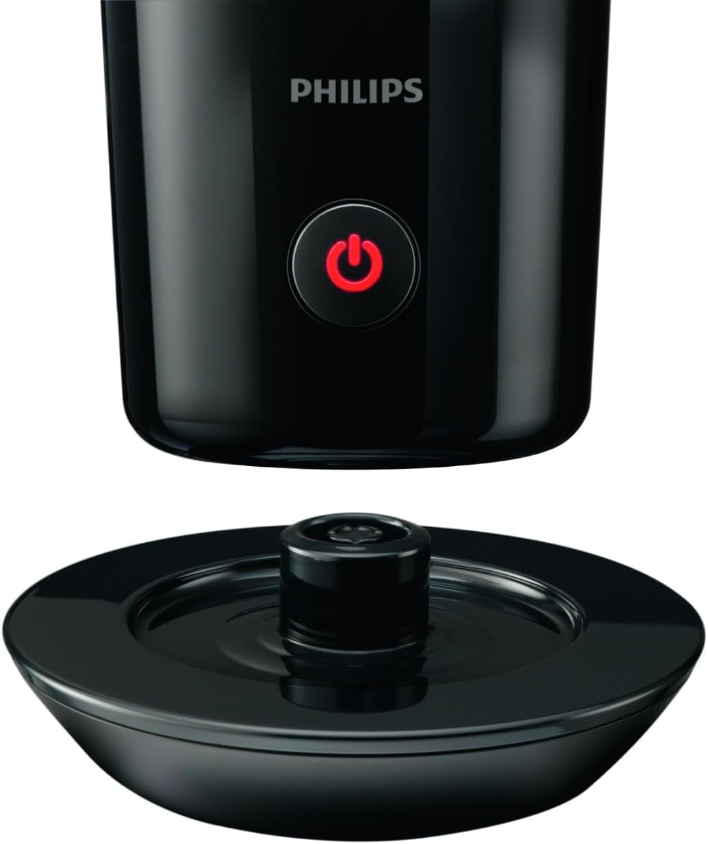 Philips Senseo Espumador de Leche Eléctrico, 2 Capuchinos, Negro | Espuma caliente o fría – 2 capuchinos, batidor magnético, base giratoria 360°, antiadherente (CA6500/60)