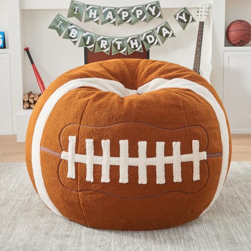 Sports Football Bean Bag Chair – Giant Bean Bag Chairs for Adults and Kids – Filled Plush Lounge...