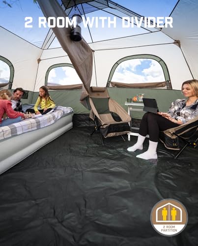 Image of FanttikOutdoor Camping Tent 4 /6 /8 /10 Person Instant Cabin Tent Setup in 60 Seconds with Rainfly & Windproof Portable with Carry Bag for Family Camping & Hiking, Upgraded Ventilation, Navy Blue