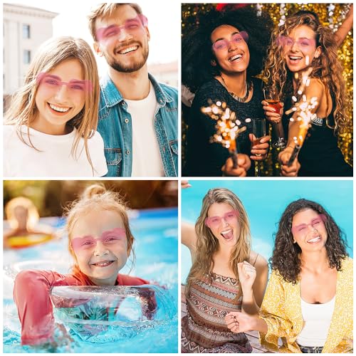 Rinacci Pink Heart Sunglasses Heart Glasses Pink Sunglasses For Women Fashion Funny Sunglasses Cute