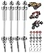 RCMYou Drive Shaft CVD Upgrades Part for 1/10 Traxxas Stampede VXL 4X4,Rustler VXL 4X4,Slash VXL 4X4 Platinum Ultimate,Hoss VXL 4X4 4WD,4PCS Front Rear Stainless Steel #45 Axle with Red Hex,Silver
