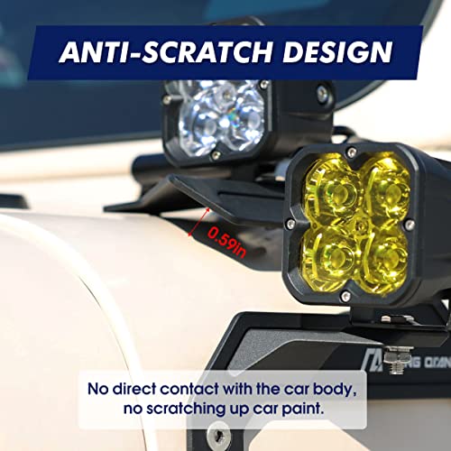 Image of Dual A Pillar Light Mount Fit for Jeep Wrangler JL /JLU 2018-2025 | For Jeep Gladiator 2020-2026 (NOT For Mojave and 392),Aluminum LED Off-Road Light Brackets, Drill-free and detachable,1 Pair