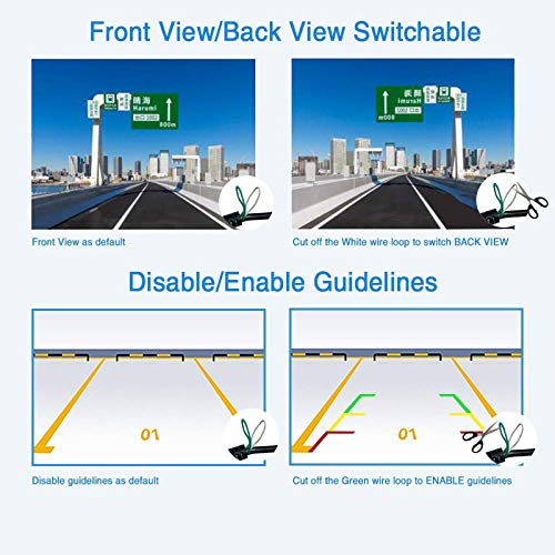 PARKVISION Car Blind Spot Side View Camera with LEDs,115°View Angle&Mini Size Tape Mounting Rear Camera with 360° Rotation,NO Drilling,Removable Guildlines,Mirror Non-Mirror Image,12V only[S142B] - Thumbnail 3