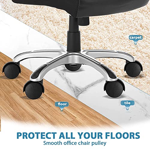 Image of New Pin Type Twin Castor Wheels for Chairs and Furniture's Desk Chair Wheels for Computer Chair and Gaming Chair, Safe for All Floors and Carpets (Black) Set of 5