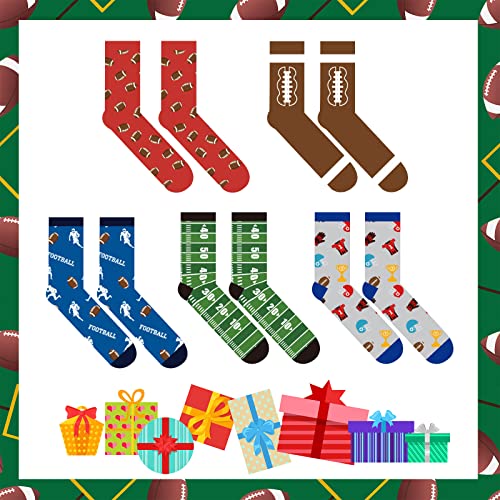 Jagely 5 Pairs Novelty Football Socks Sports Funny Casual Crew Socks Gift For Men Women Teens Multicolor thumb #6