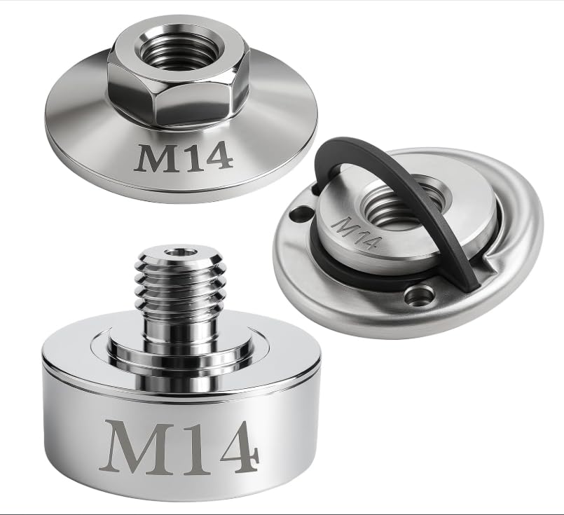 Qivine 3Pcs Xlock Adapter to 5/8''-11 Thread, Alloy Thread Xlock Adapter Kit, Angle Grinder Cutting Blade Adapters with Quick Change Nut Ultra-Robust for Diamond Drill bits, Cutting Blades (M14)