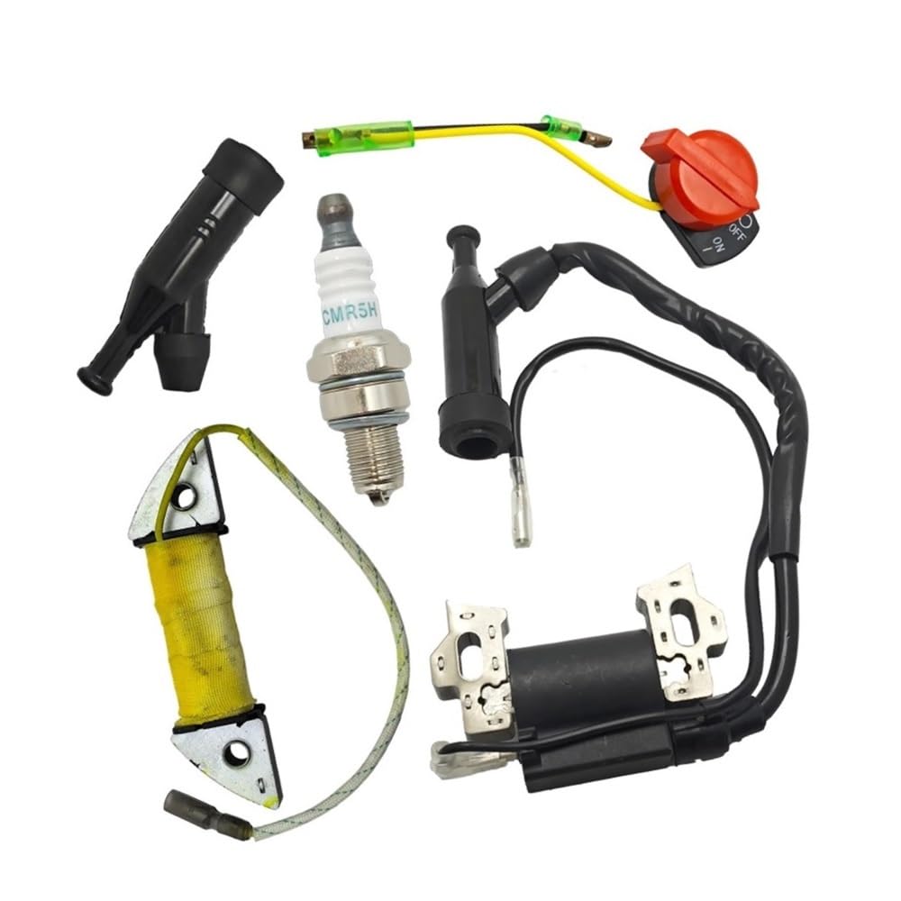 Bobine de Charge d'allumage adaptée for GX160 GX200 5.5HP 6.5HP GX 160 200, Interrupteur d'arrêt, Bougie d'allumage, pièce de Moteur de Tondeuse à Gazon