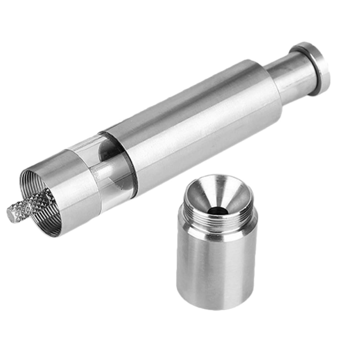 Cabilock 5 Pezzi Macina Pepe Manuale in Acciaio Inox, Pressa a Mano | Ricaricabile per Pepe e Spezie, Uso Casa e Hotel, Finitura Argento, Macinatura Versatile