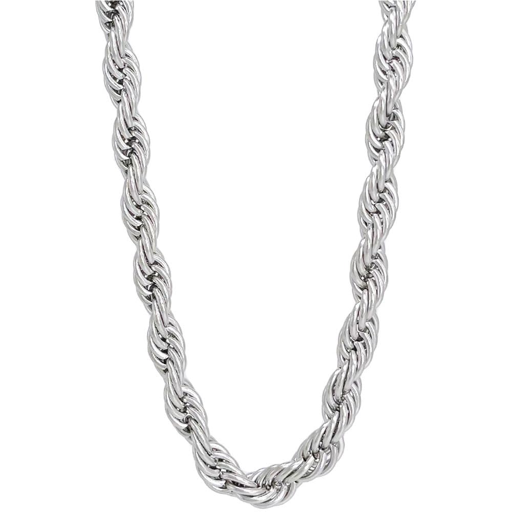 TUOKAY directStainless Steel 11mm Big Rope Chain Necklace for Men Women 31 inch Length Chain Rapper Rope Chain Costume for Rapper and Rap Gangsta