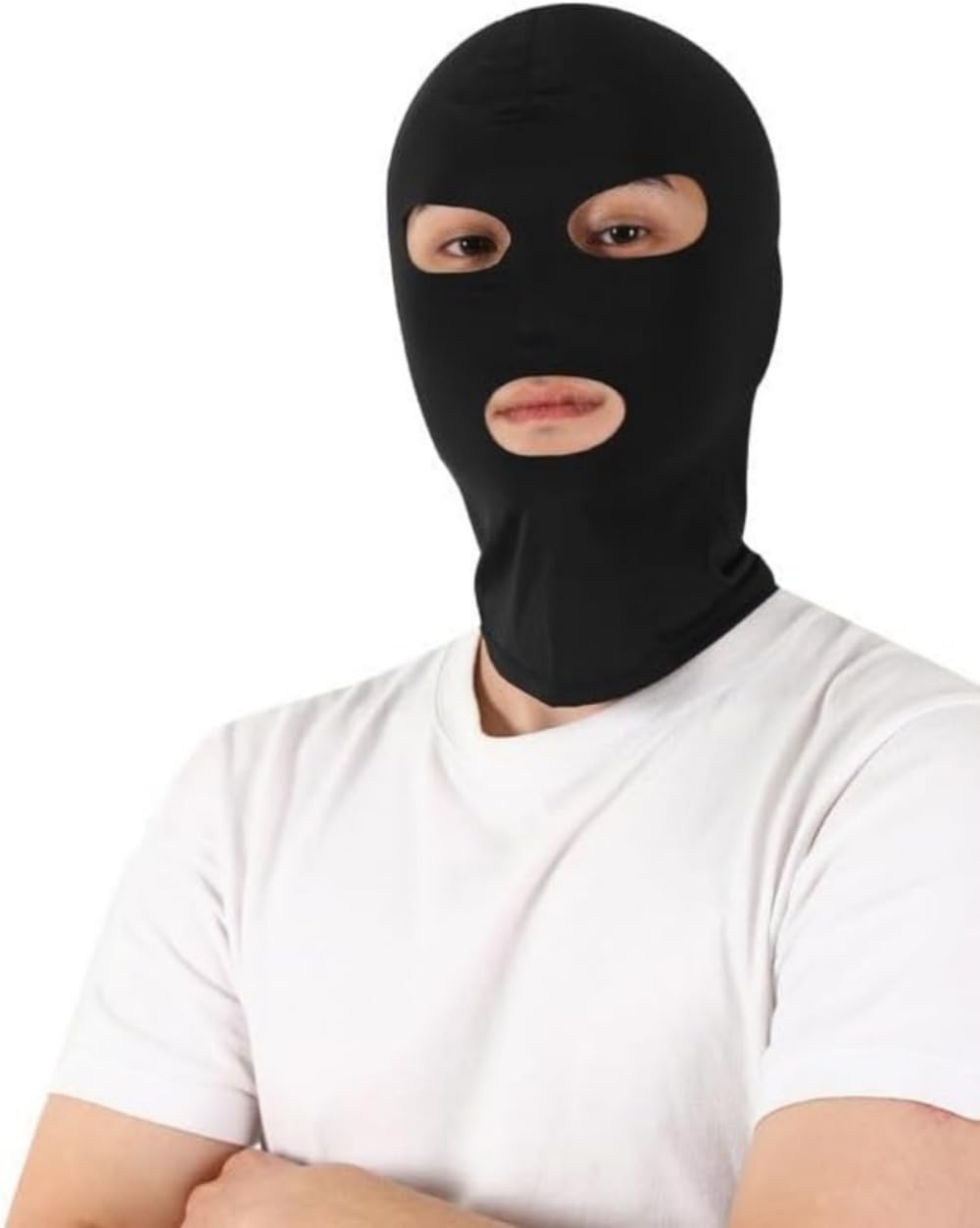 Cagoule Nuit Noire en Nylon Élastique, Texture Suprême et Silhouette Furtive pour Expériences Sensorielles et Cérémonies Privées CS927