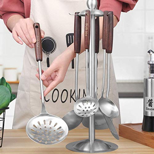 Image of Large Slotted Spoon, Stainless Steel Perfect Fry Ladle, Skimmer & Strainer | Multi-Use Slot Spoon Oil | 304 Stainless Steel, Heat Resistance, 38.3 X 11.9 X 3 Centimeters, Silver