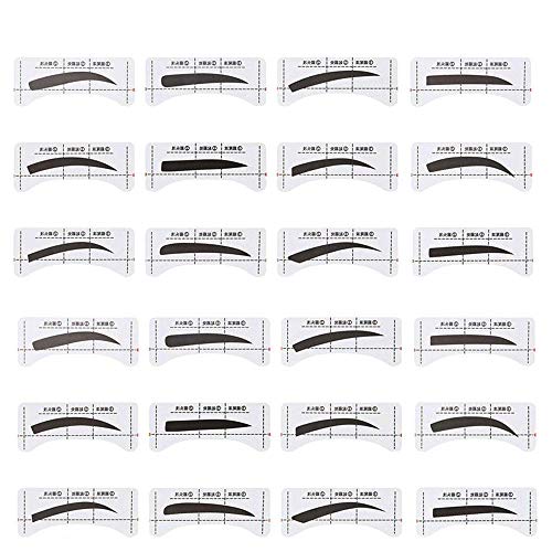 48 Pairs Eyebrow Stencil, PLBAG Eyebrow Shape Stickers Shaping Template Eyebrows Grooming Stencil Kit with 10 Reusable Connection Cards