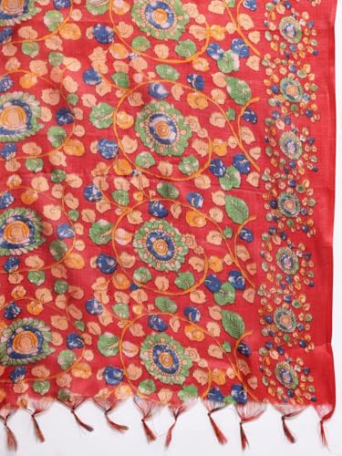 Image of Varanga Women Solid Silk Blend Kurta Trouser Set | Woven Yoke Design | 3 /4 Sleeve | Elastic Waist | Casual Wear