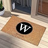 Photo Gallery iniziale w coconut coir entrata mat monogramma lettera singola personalizza nome garage pavimenti patio asciuga rapidamente pet friendly regali di nozze antiscivolo 40x60cm Photo Gallery iniziale w coconut coir entrata mat monogramma lettera singola personalizza nome garage pavimenti patio asciuga rapidamente pet friendly regali di nozze antiscivolo 40x60cm