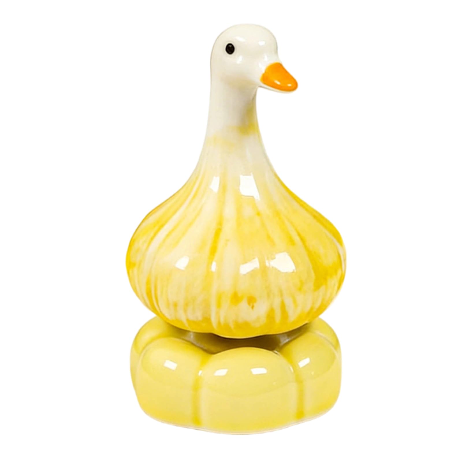 PANGBOER Garlic Ducks Sculpture Fidgety Toy Ceramic Rotating Ducks Statues Figurines Desktop Ornament Home Decors Housewarming Gifts Garlic Statues