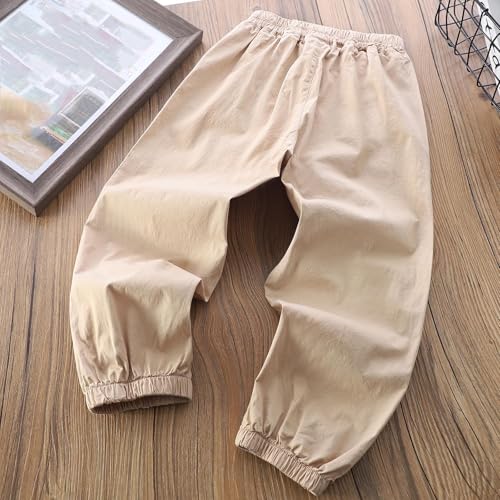Boys Cargo Pants Casual Elastic Wasit Pull On Trouser Soft Comfy Lounge Solid Color School Pants for Boys 4-14 Years4