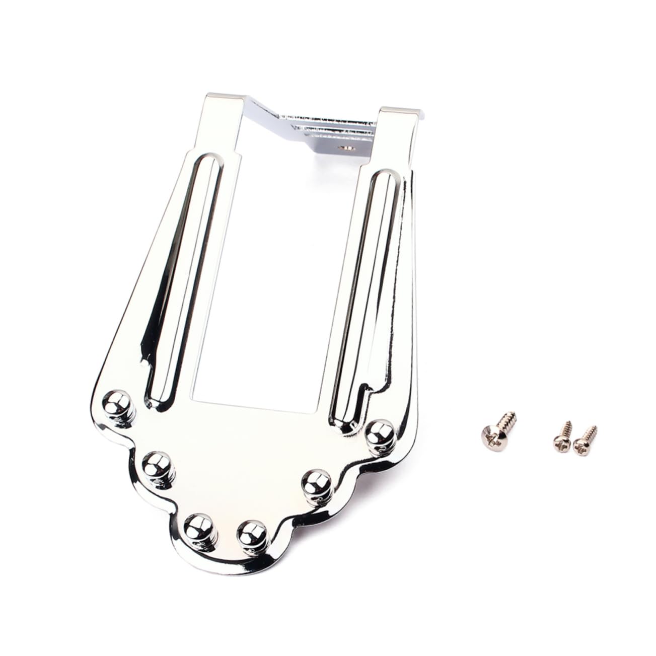 FUNOMOCYA Ga419 Guitar Tailpiece Silver Jazz Guitar Bridge Electric Bridge Saddle Height Adjustment Mounting Screws Included