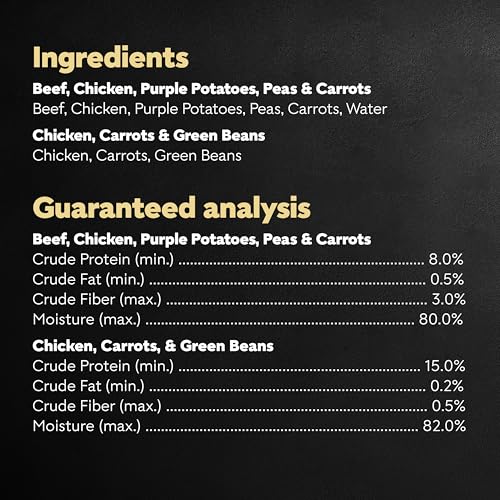 Image of Cesar Simply Crafted Wet Dog Food Toppers for Dry Food, Chicken, Carrots & Green Beans and Beef, Chicken, Purple Potatoes, Peas & Carrots Meal Topper, 1.3 oz. Tub, 16 Count