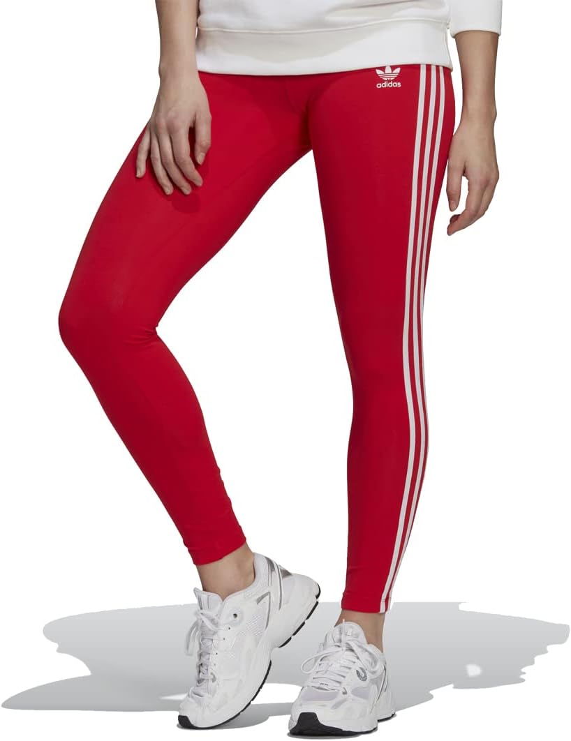 adidas red large logo leggings