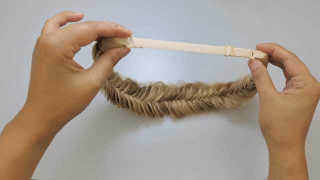 Fascia Per Capelli A Trecce Fishtail – Messy Wide Trecce Intrecciate, Colore Borgogna, Fibra Giapponese Termoresistente