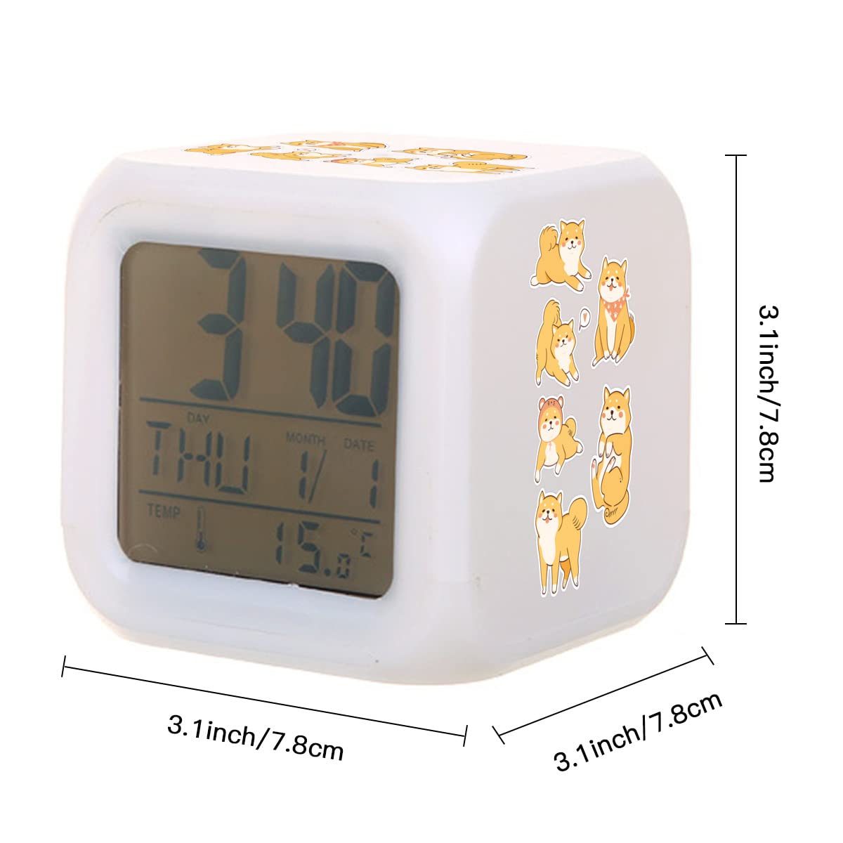 Amazon.co.jp: 目覚まし時計 置き時計 かわいい 柴犬 犬柄 デジタル