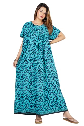 Image of Monique Brand 100% Pure Cotton Nighty for Woman | Floral Gown for Women Night Wear | Cotton Nighty for Women Stylish | Maxi for Women Cotton