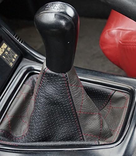 Miniatura 3 de RedlineGoods Maleta de cambio compatible con Nissan Skyline R32 1989-93. Hecho a medida, no universal. Piel perforada negra italiana auténtica de
