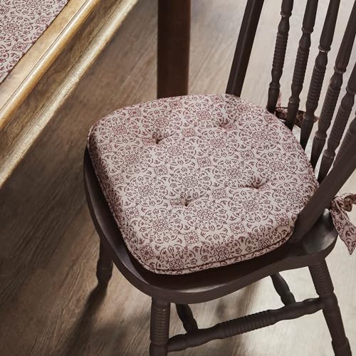 VHC Brands Chair Pad 165×18 Cotton Dining Room Kitchen Chair Pads Seat Cushion with Ties Tucked Custom House Collection Rectangle 165×18 Natural