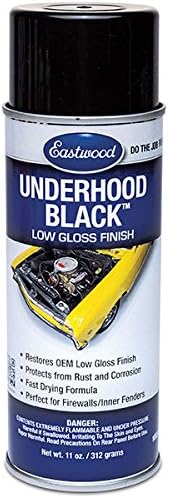 Eastwood Underhood Acrylic Black Semi Gloss Lacquer Paint 11oz | Automotive Spray Paint for OEM Finish | Rust & Corrosion Protection Car Spray Paint | Engine Paint with Fast Drying Formula