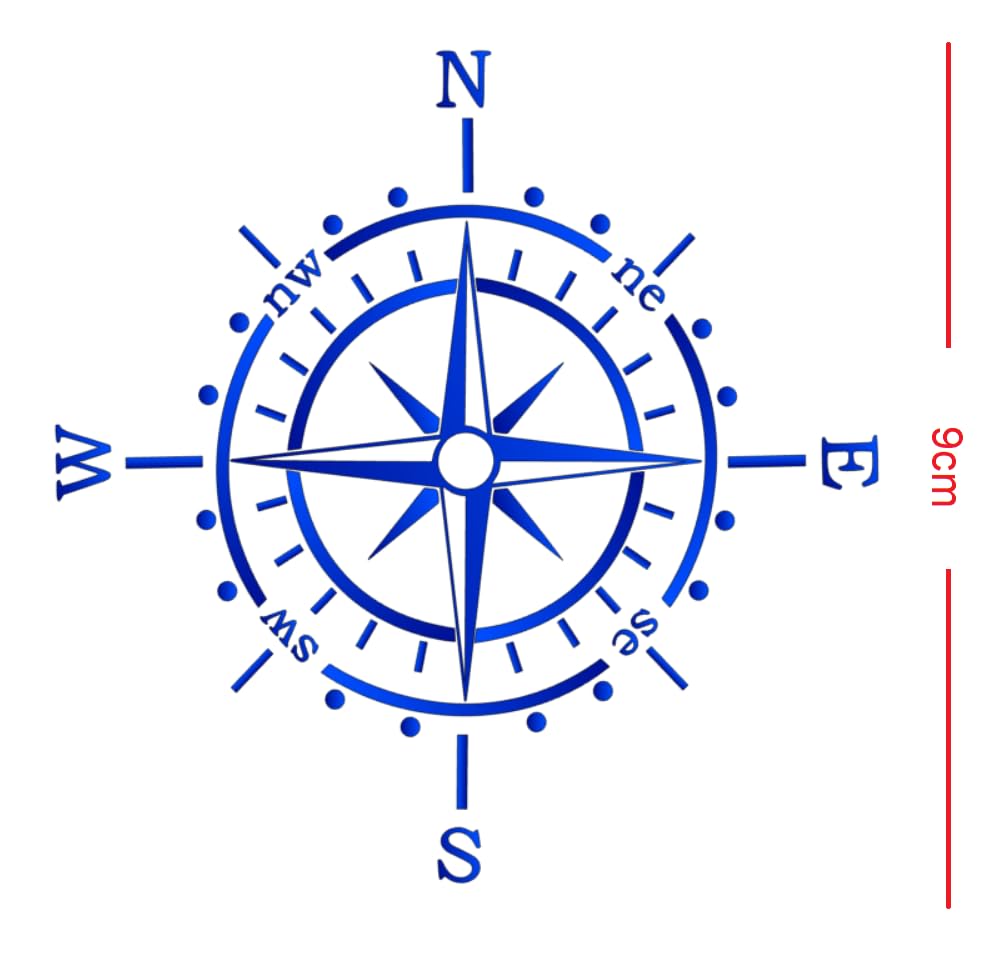 Compass Sticker for Outdoor and Indoor (RPT 53) (9 cm, Blue 1/1) - Image 2