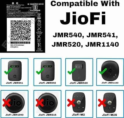 Image of MFB260001 Battery for Reliance Jio 4G Router JioFi 3 (JMR540, JMR541) JioFI 4 (JMR1140) Battery with 1 Year Warranty**** (Z66)