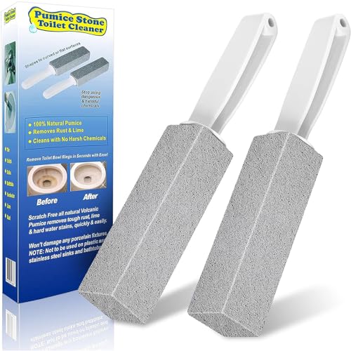 Listado y reviews de Utensilios de baño los mejores 5. 34 RUAKIVA 2 PCS Cepillo de Inodoro de Piedra Pómez,Piedra Pomez para Baño con Mango,Cepillo de Limpieza de Inodoro de Piedra pómez para Manchas de Agua Dura en...