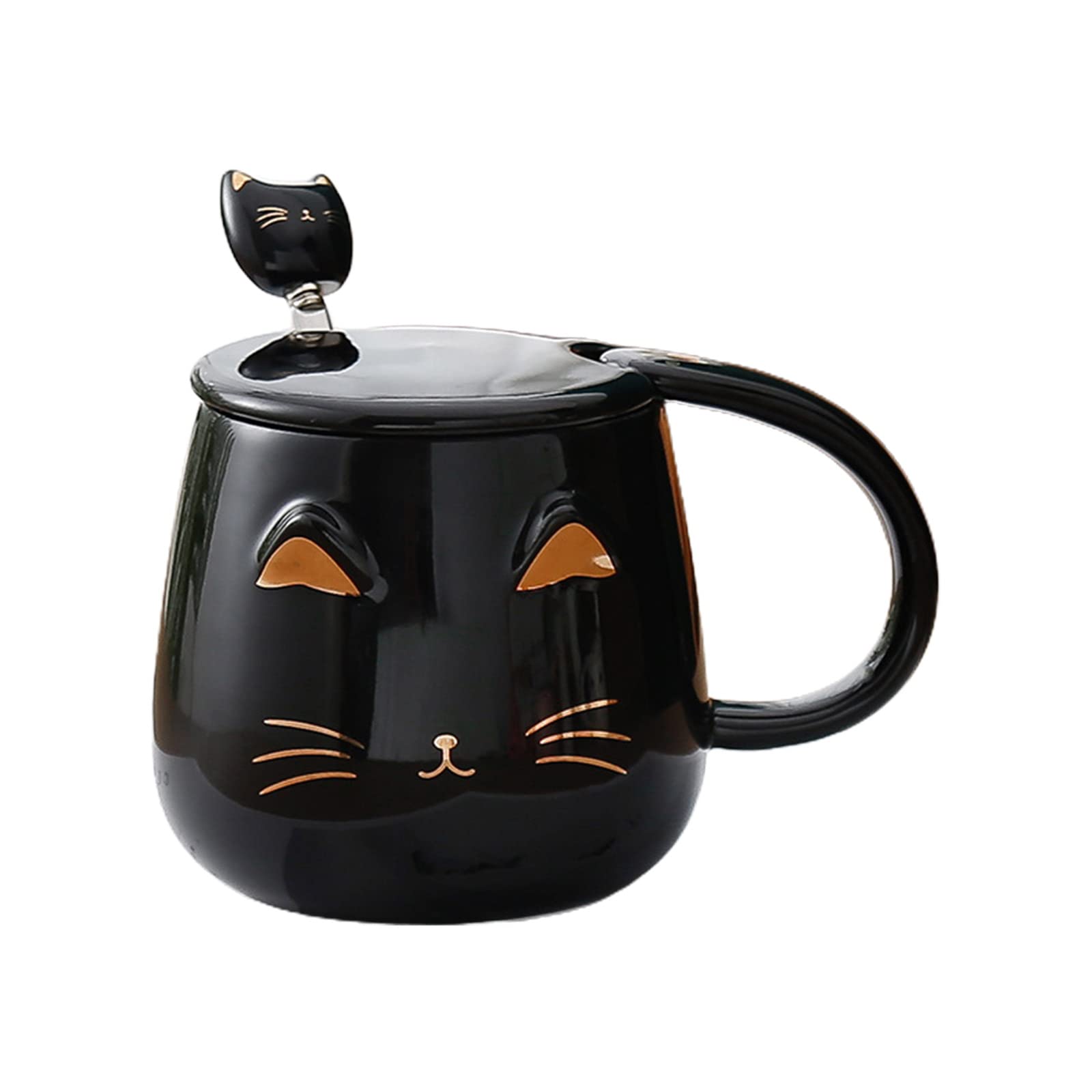 Jazuaiao Ceramic Animal for Creative Coffee Cup with Stainless Steel Spoon with for Head Christmas Birthday Gift Exquisite Creative Coffee Cup