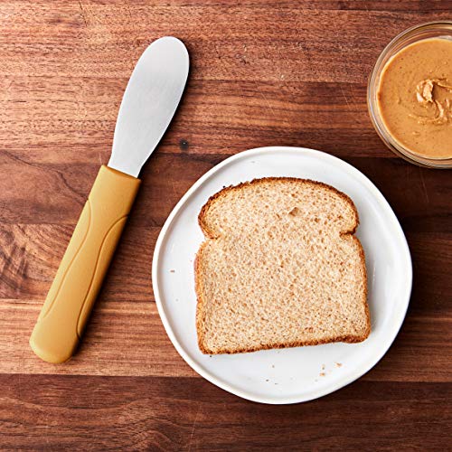 Image of Mercer Culinary Millennia Plain Edge Spreader, 3.5 Inch Blade, Peanut Butter Color Handle