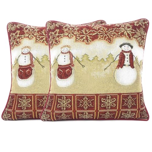 Tache Mr. & Mrs. Snowman Cushion Cover Vintage Christmas Eve