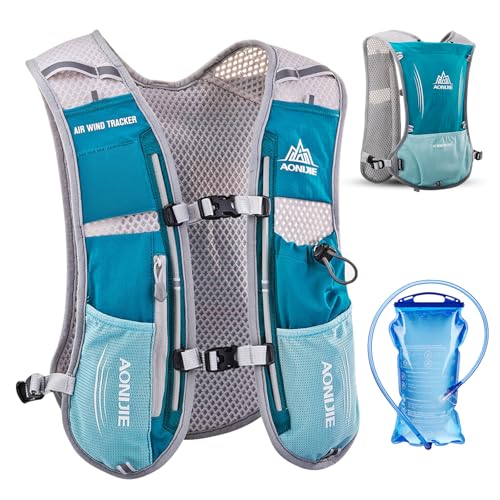 TRIWONDER Running Hydration Vest Water Pack Backpack for Women Men 5L Runner Trail Race Marathon Cycling Jogging Hiking (Light Blue - with 1.5L Water Bladder)