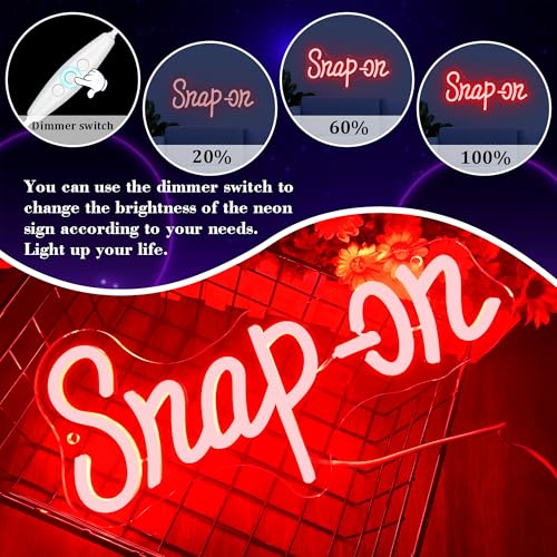 Image of Snaps Tools Neon Sign, Dimmable Garage Shop Neon Light Sign Home Decor Wall Art Sign, 12.9 x 6.6 in, USB Powered for Garage Auto Repair Workshop Bar Beer