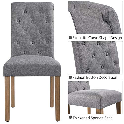 image for Yaheetech 6pcs Dining Chairs Button Tufted Parsons Diner Chairs Uphols