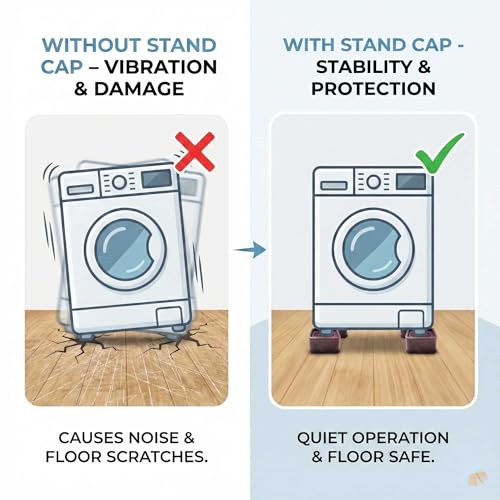 Image of SAI PRASEEDA Anti-Vibration Washing Machine Pads | 1 Set (4 pcs) | Maroon | Square Shape | Stands for Washer, Fridge, Furniture, Beds, Tables, Sofa | Shock & Noise Reduction