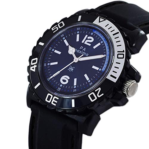 Image of Maxima Silicone Analog Blue Dial Men Watch-O-45843Ppgw, Black Band