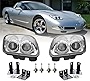 DEPO 97-04 Corvette C5 Plug and Play Chrome Housing Clear Lens Projector Headlight Upgrade Set (Left + Right) Compatible with 1997-2004 Chevy Chevrolet Corvette C5