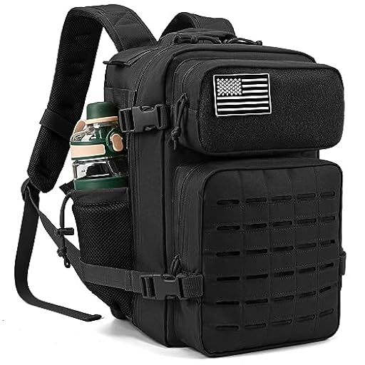 QT&QY Mochila táctica militar de 25L para hombres, con corte láser Molle, mochila de supervivencia pequeña, bolsa de gimnasio, mochila con soporte para dos tazas y para uso diario | Ya disponible en tu tienda friki favorita! En mundofriki.es!