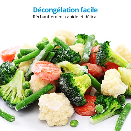 MEDION Micro-onde 2en1 avec gril combiné (20L, 800W, 1000 W gril, 8 programmes automatiques, 5 niveaux de puissance, mode décongeler, facile à utiliser et nettoyage, MD14482) noir/argent – Image 5