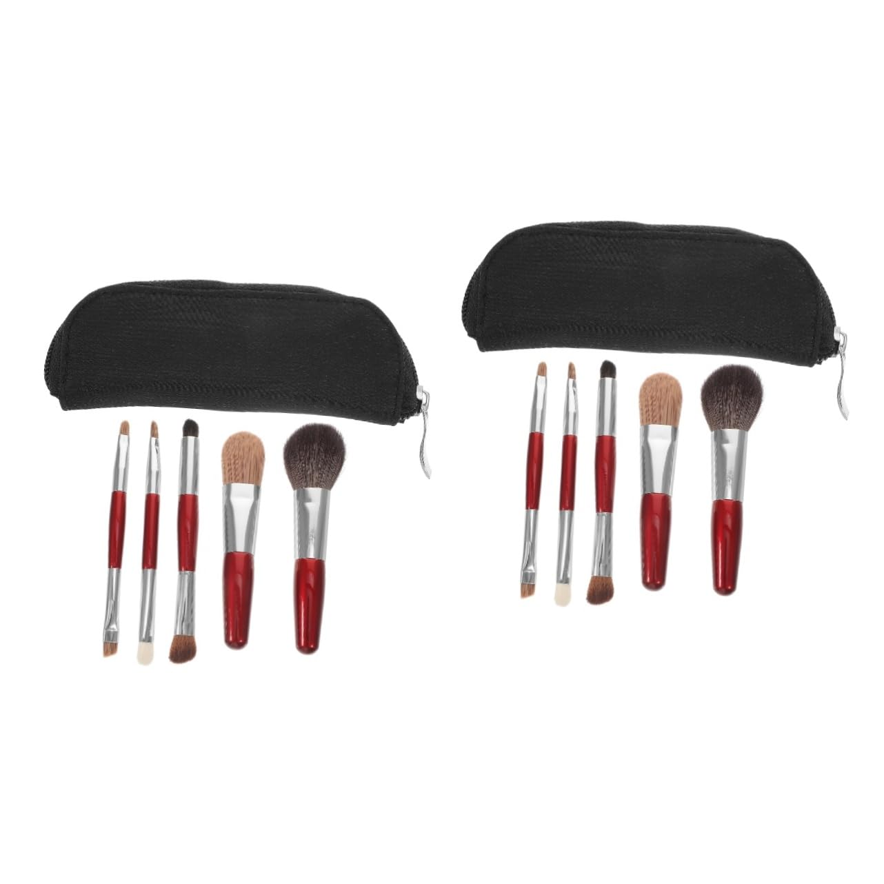 MAGICLULU 2 Sets Make Up Pinsel Mit Tasche Mädchen Kosmetikpinsel Stoff Tragbar