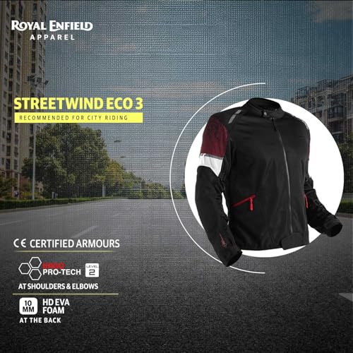 Image of Royal Enfield STREETWIND ECO 3 RIDING JACKET (Size: L) - JRA250004-RED