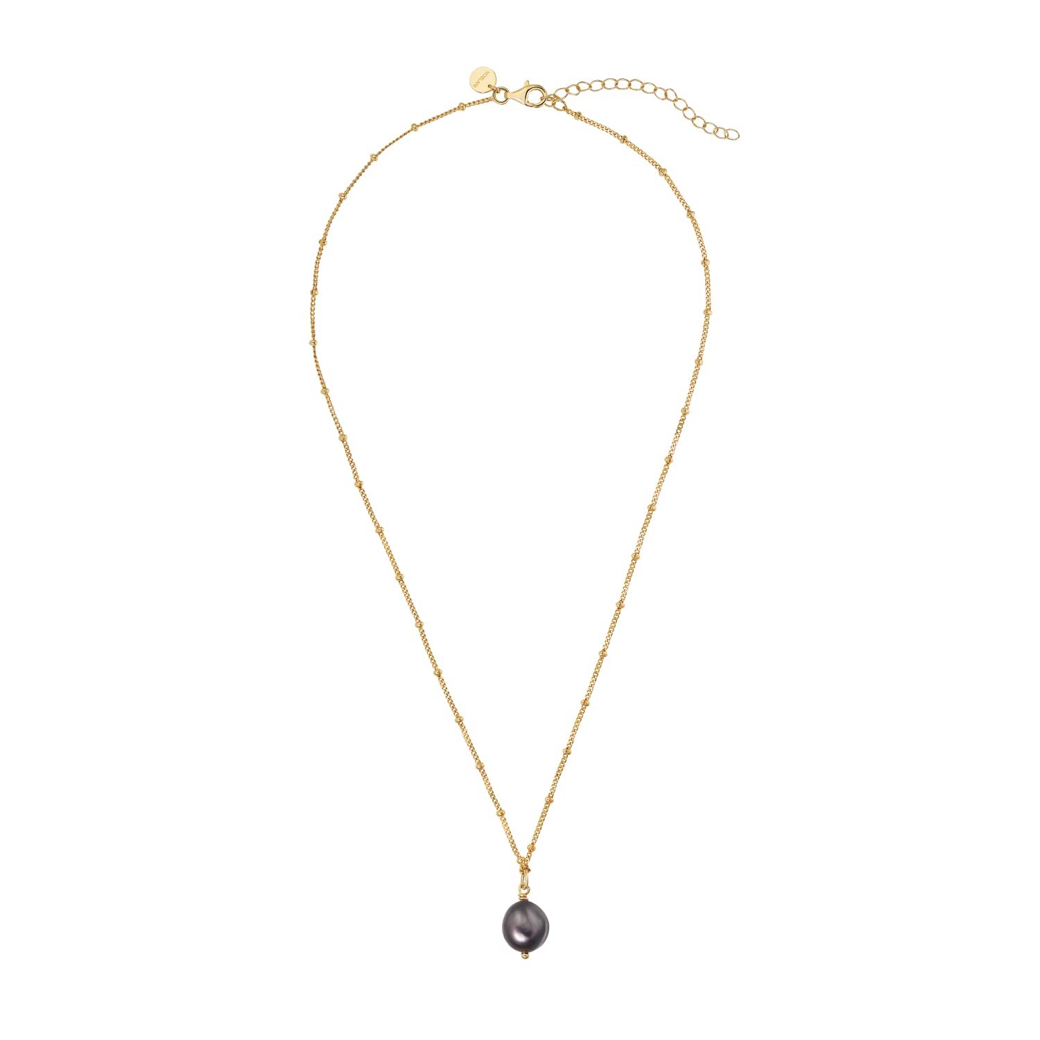 NOELANI Collana Lunga Donna con Ciondolo in Argento Sterling 925, con Perla d'Acqua Dolce, 40 + 5 cm, Oro, in Confezione Regalo, 2034652, Misura Unica, Argento Sterling, Senza Gemme