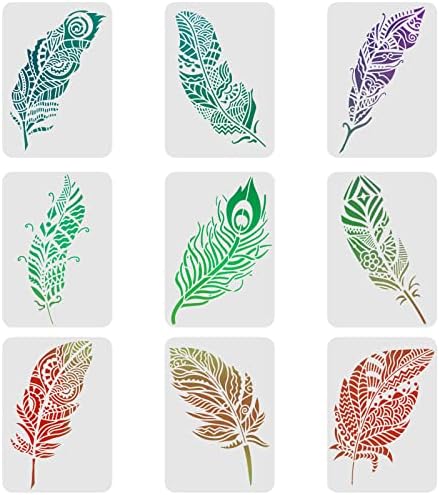 FINGERINSPIRE 12PCS/Set Bear Deer Eagle Rabbit Wolf Stencils, 30x30cm Tiger Elephant Claw Animal Stencils for Drawing, Wildlife Stencils for Painting on Wood Fabric Canvas Walls Stencil