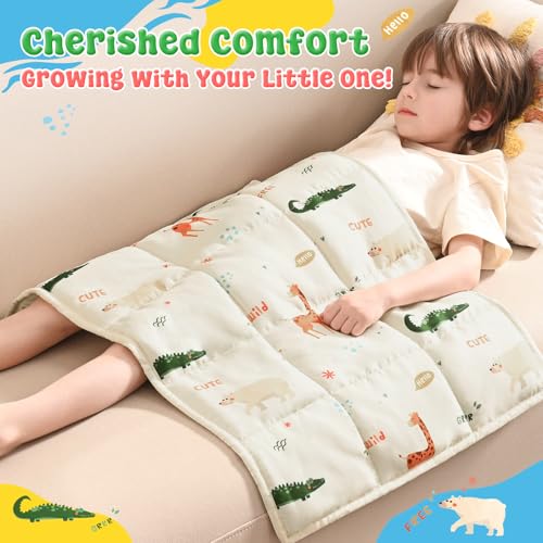 anfie Weighted Lap Pad 2 Pounds, Weighted Blanket Kids(20"*30") Cooling Blanket for Sleeping,Weighted Throw Blanket for Travel Indoor Outdoor (Beige Animal)