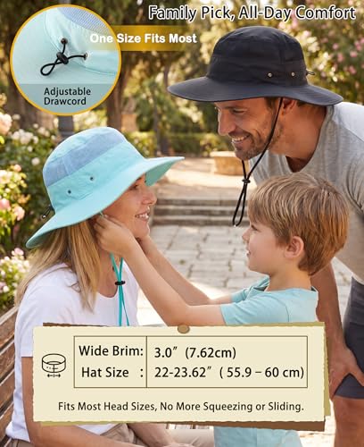Image of Home Prefer UPF 50+ Men's Sun Hat Wide Brim Bucket Hat UV Protection Hat for Mens Womens Beach Safari Gardening Golf Fishing